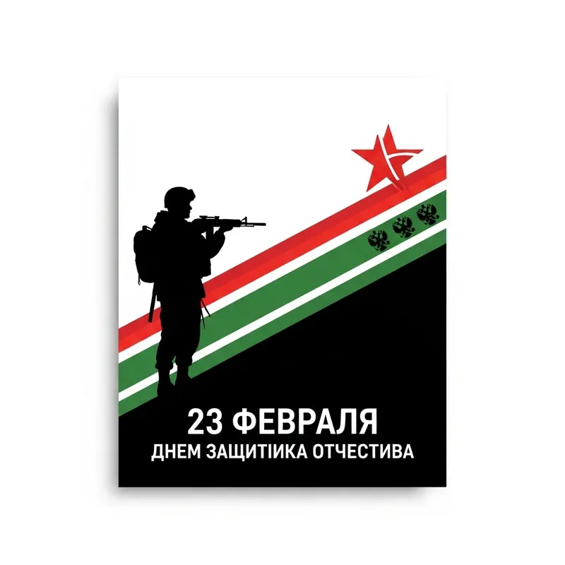 Minimalist Greeting Card for Defender of the Fatherland Day