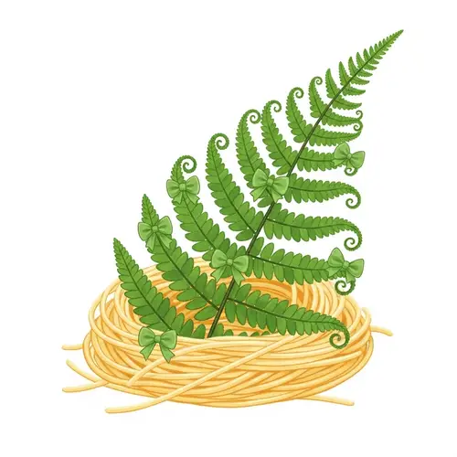 Playful Avatar for User 'fiyonkmakarna' - Fern & Spaghetti Fusion