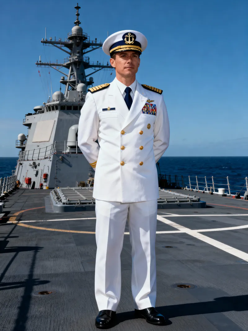 Navy Officer Model on Ship - Highly Detailed