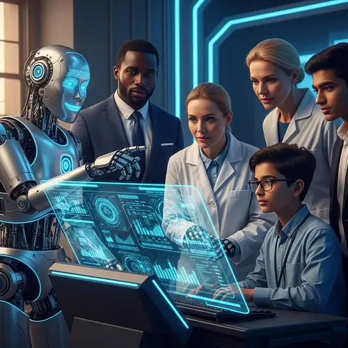 Futuristic Robot Assists Diverse Humans with High-Tech Data