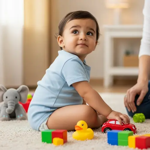 Wet Diaper Kid | Toddler in Blue Onesie Needs Diaper Change