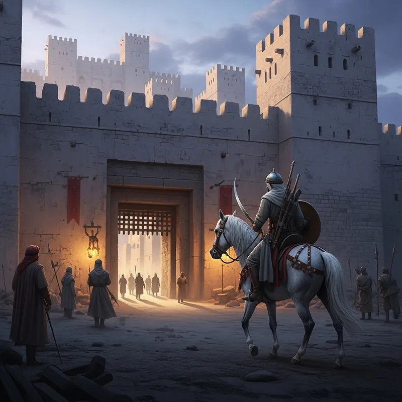 Middle-Eastern Warrior on Horse: Enters City Stealthily