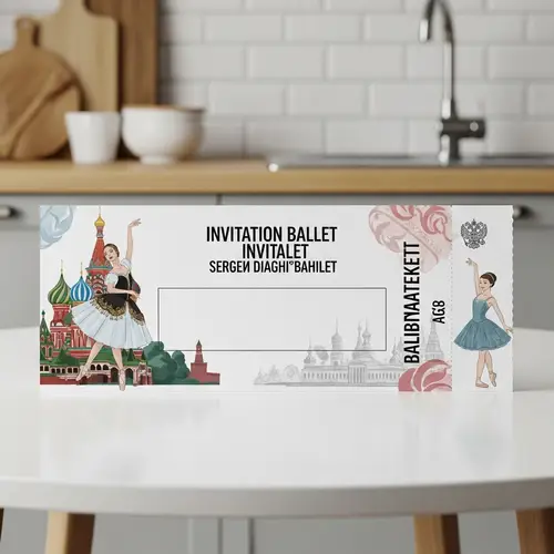 Modern Ballet Invitation Ticket Inspired by Milan Interior Exhibition