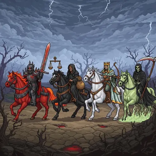 Pixel Art of the Four Horsemen of the Apocalypse