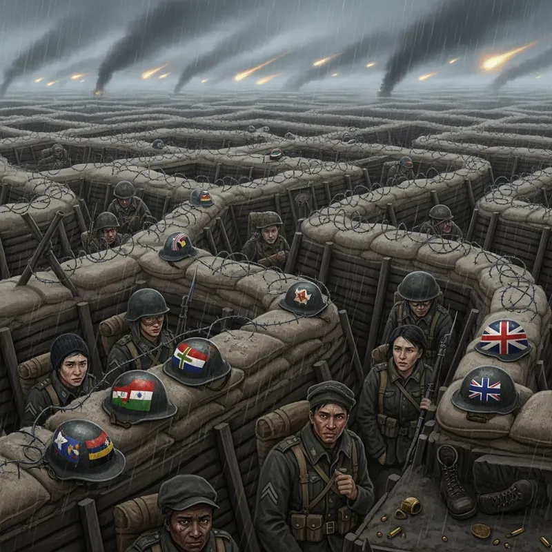 Trench Warfare Paths: Labyrinthian World War I Trenches