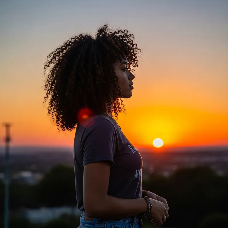 Surreal Sunset with Stunning Brunette and Defining Curls