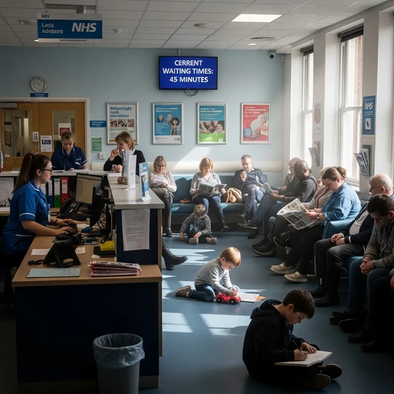 Realistic UK Hospital Waiting Room
