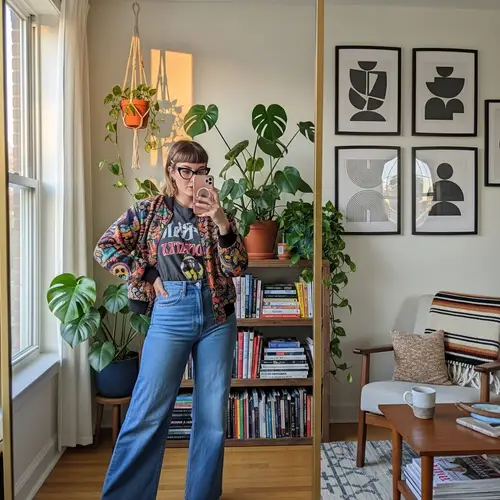 Confident Self-Portrait in Stylish Interior | Unique Self-Expression