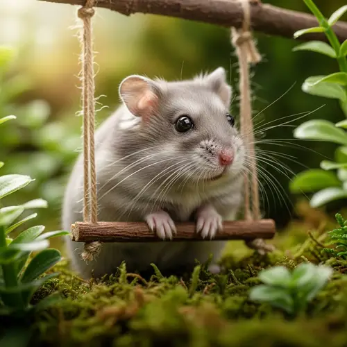 Cute Grey Hamster - Adorable Pet Image