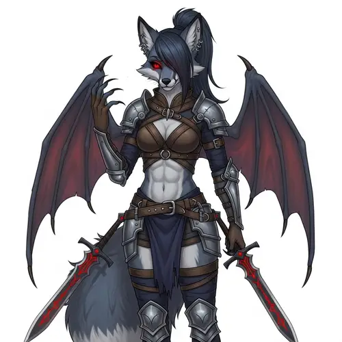 Anthro-Fox Character Inspired by Underworld Mythologies