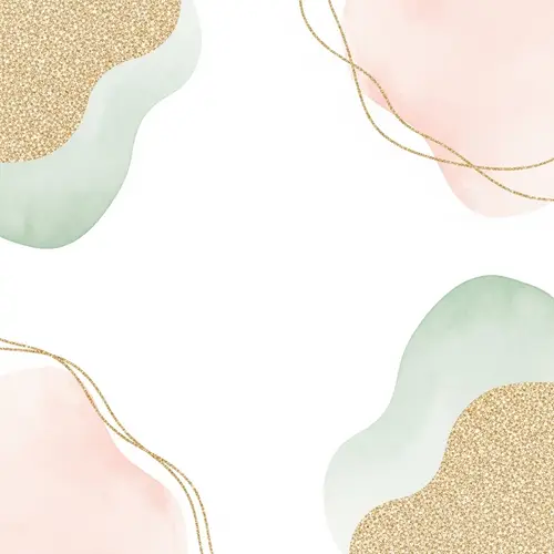 Contemporary Glitter & Watercolor Art in Light Pink & Green Hues