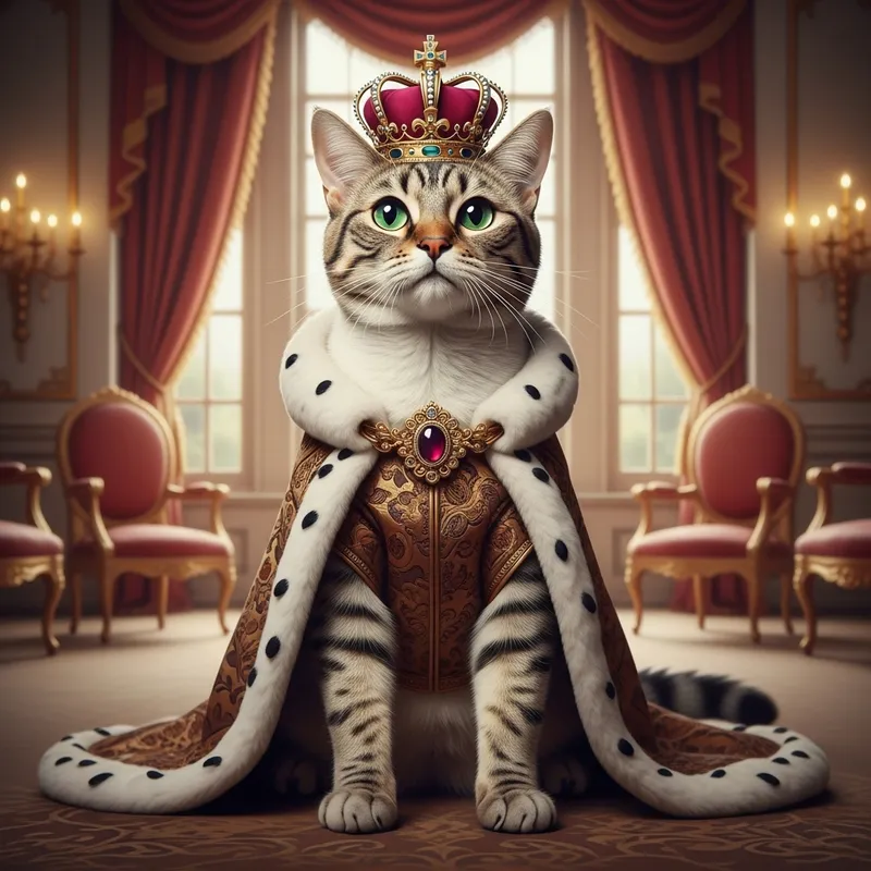 Stylish Princess Cat Exuding Regal Elegance