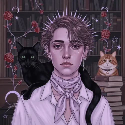 Artistic Portrait with Old Money Style and Soft Punk Aesthetics