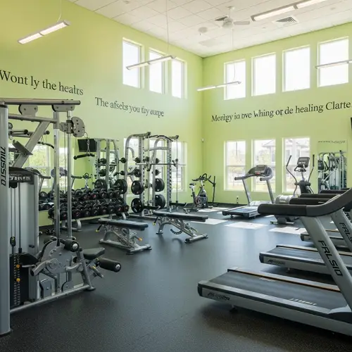 Premium Gym in Soft Pastel Green Fitness Room