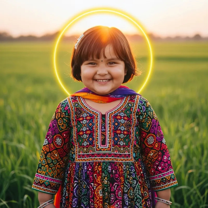 Vibrant Indian Girl in Traditional Attire Vibrant Indian Girl in Traditional Attire