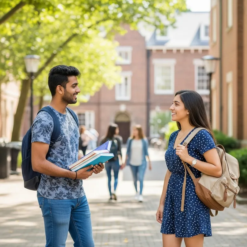 University Students Engage in Friendly Conversation