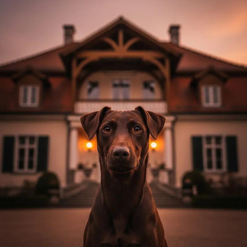 Intimidating Jagd Terrier in Front of a House