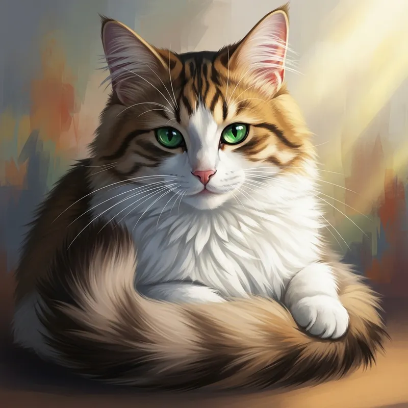 Adorable Cat with Gorgeous Fur and Striking Eyes