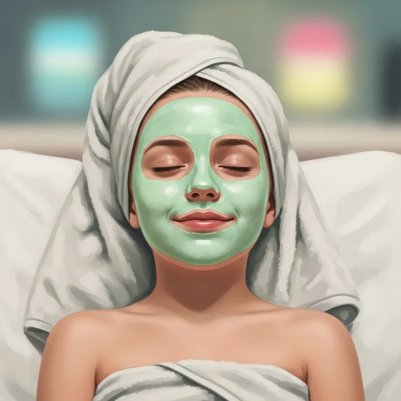 Serene Spa Moments: Young Girl with Face Mask Art