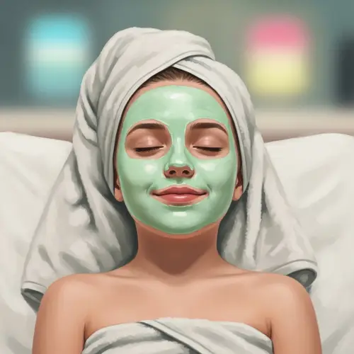 Serene Spa Moments: Young Girl with Face Mask Art