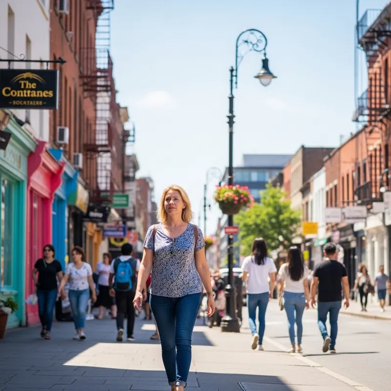 Blonde Woman Walking in the Street | Age 44