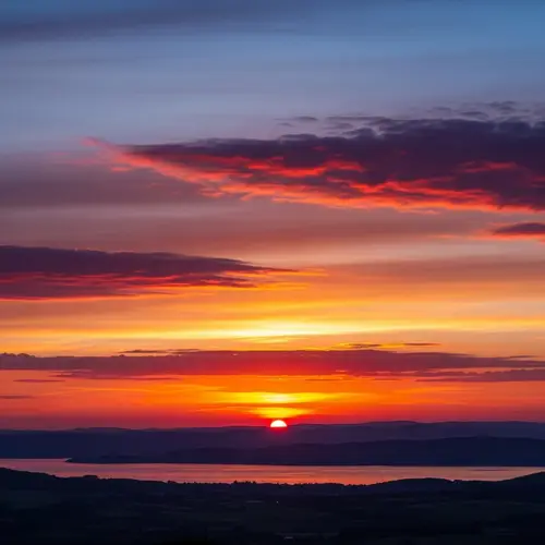Spectacular Sunset Over Rolling Hills