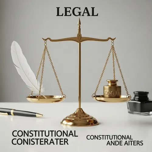 Gold Scale of Justice with Feather and Weight | Legal Website