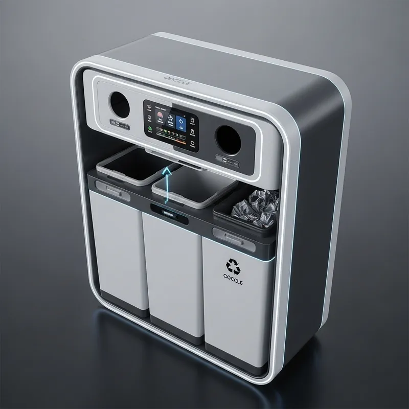 Futuristic Self-Sorting Recycle Bin | Innovative AI Waste Management