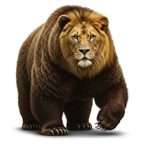 Hybrid Bear and Lion Creature: Mythical Power and Majesty