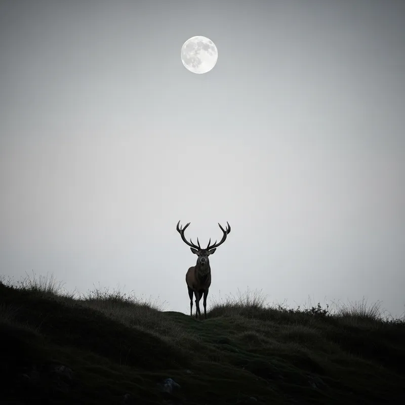 Majestic Stag in Moonlight | Nature's Beauty