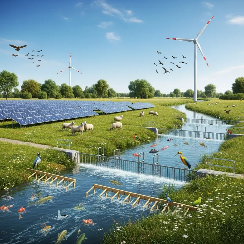 Harmony of Nature and Renewable Energy at Sustainable Landscape