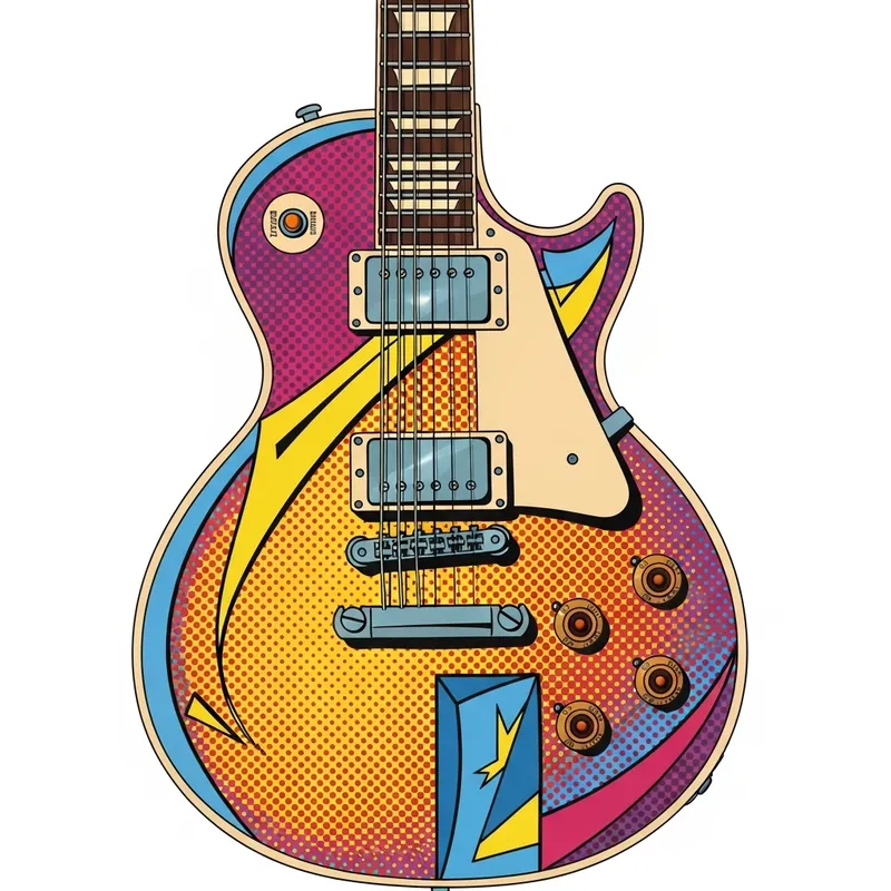 Pop Art Inspired Les Paul Guitar Design Pop Art Inspired Les Paul Guitar Design