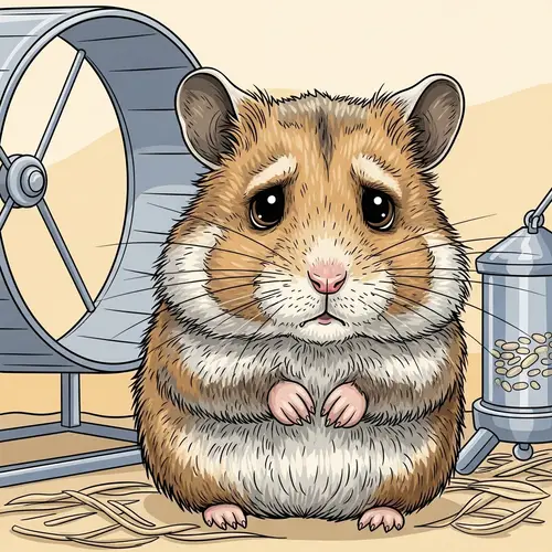 Vector Illustration of Sad Hamster | Empathetic Digital Art