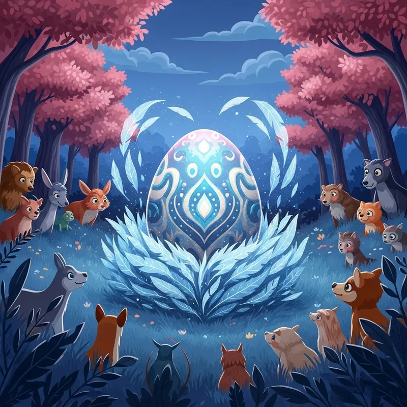 Magical Moment: Enchanting Fantasy Egg in Mystical Forest