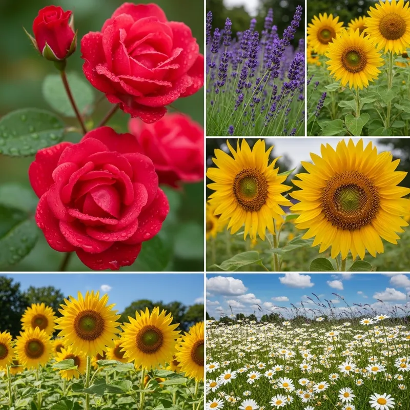 Beautiful Flower Photography: Red Roses, Sunflowers, Lavender