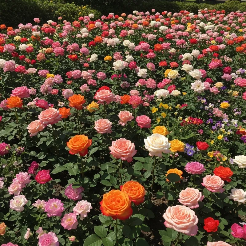 Large Floral Drawing Filled with Diverse Flowers and Roses