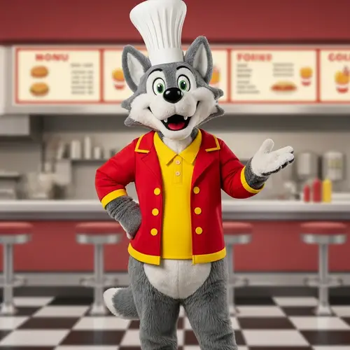 Wolf Mascot: A Fun Fast-Food Character
