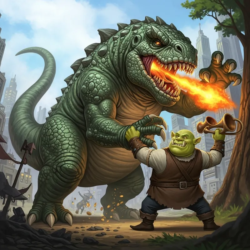 Godzilla vs. Shrek: Epic Battle