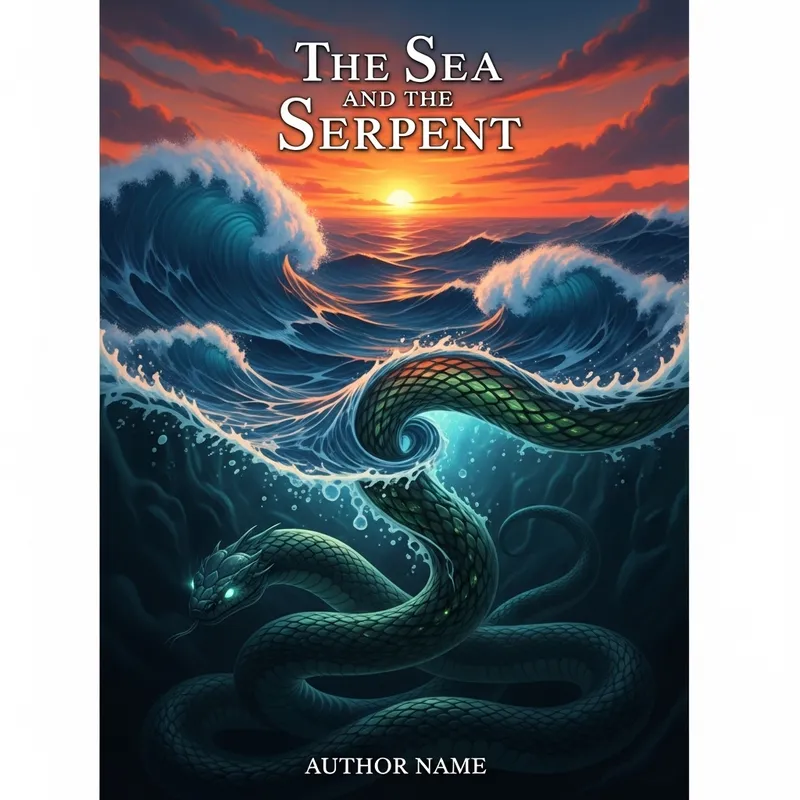 The Sea and the Serpent - Vibrant Cover Illustration
