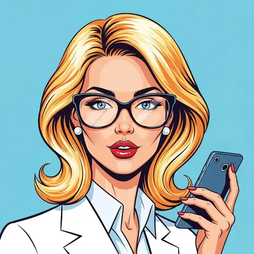 Pop Art Inspired Female Office Worker with Nordic Descent