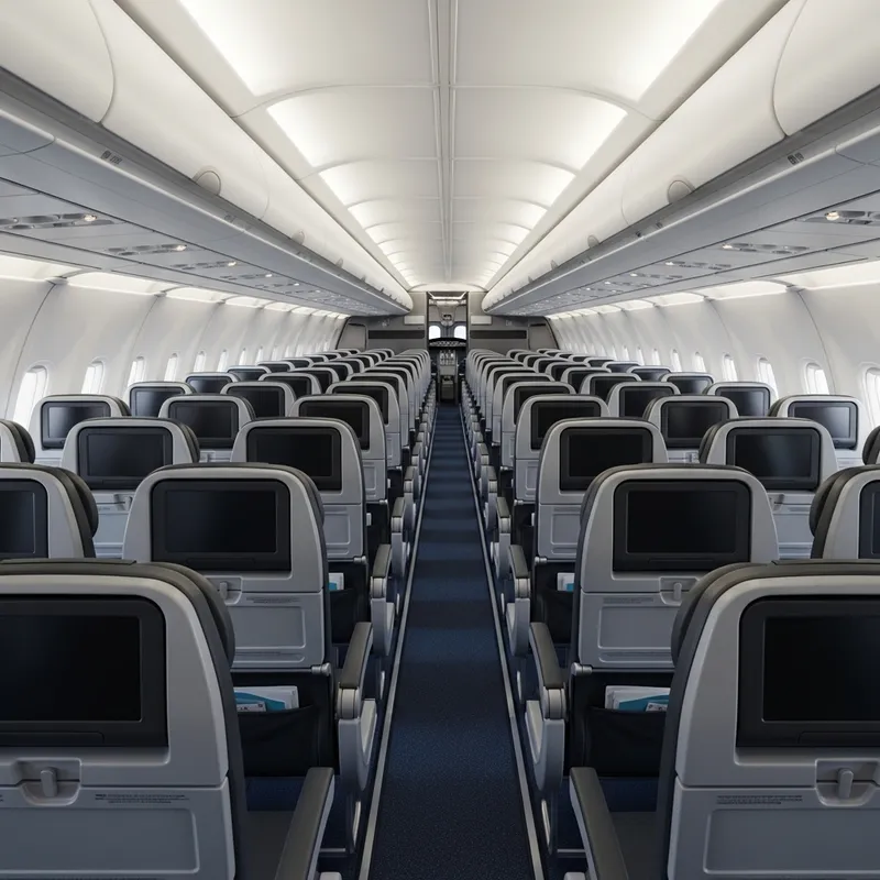 Modern Airplane Interior - Passenger-Free 3D Render