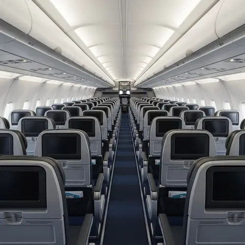 Elaborately Detailed Airplane Interior - Serene Cabin Scene