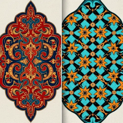 Traditional Kazakh Patterns: Symmetric Geometric Designs