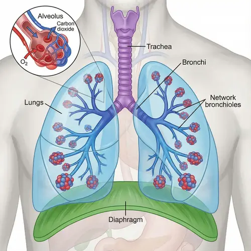 Human Respiratory System: Detailed Illustration