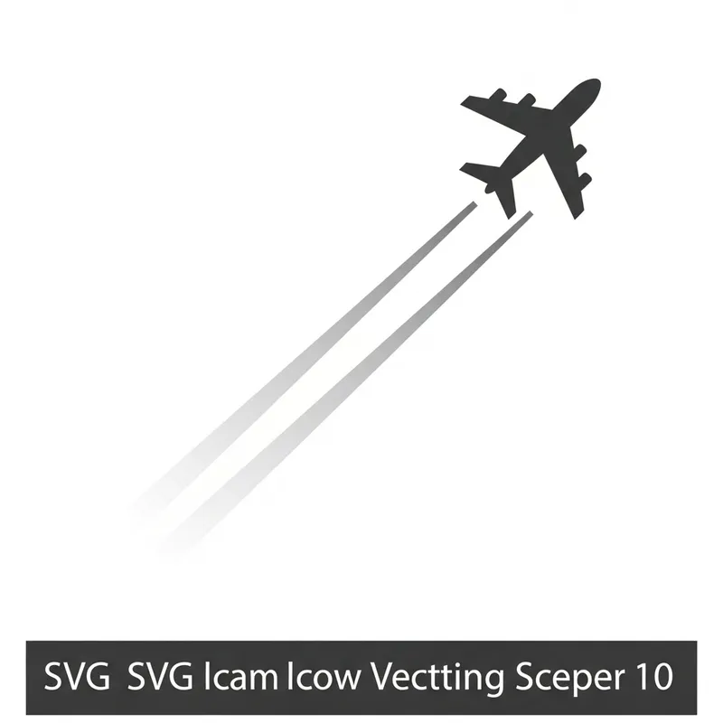 Airplane with Contrails - Modern Icon in SVG Format Airplane with Contrails - Modern Icon in SVG Format