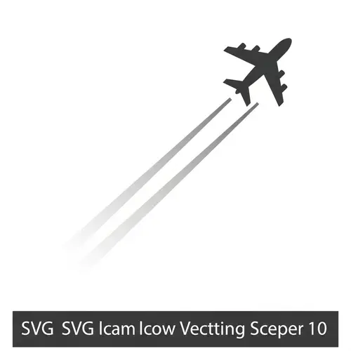 Airplane Icon with Contrails - Clean and Modern SVG Design