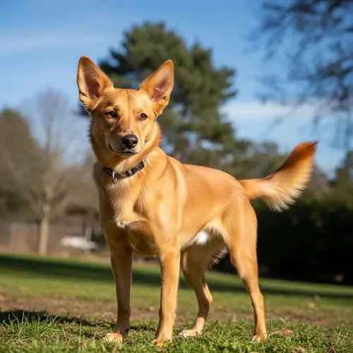 Light Brown Dog with Fox-Like Ears | Tranquil Pet Companionship
