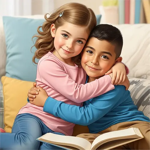 Comforting Embrace of Friendship | Warm Home Scene