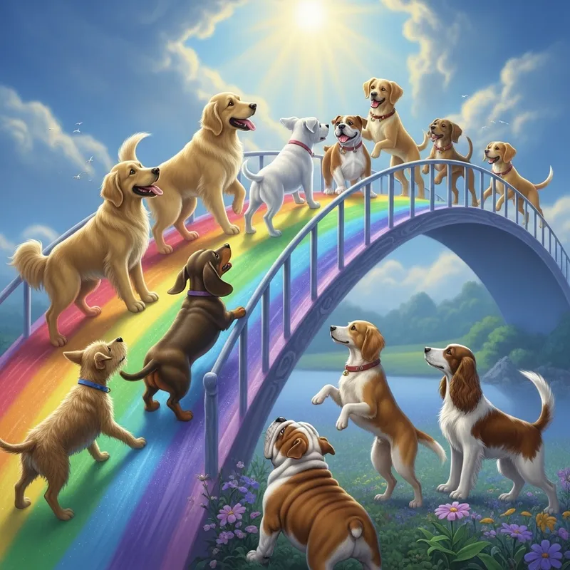 Dog Reunites at Rainbow Bridge: Heartwarming Scene