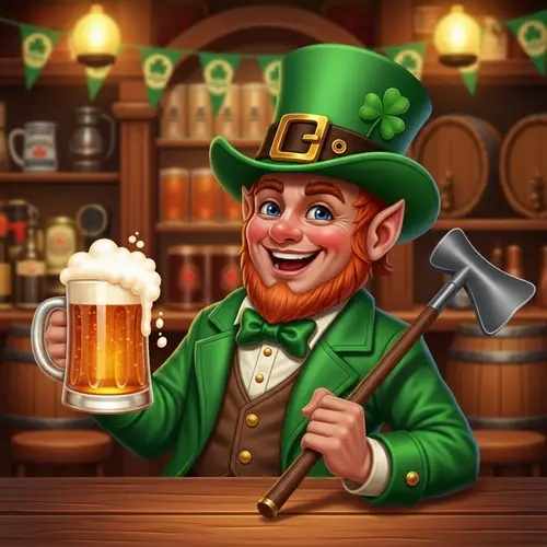 Festive Leprechaun Enjoying a Frothy Beer